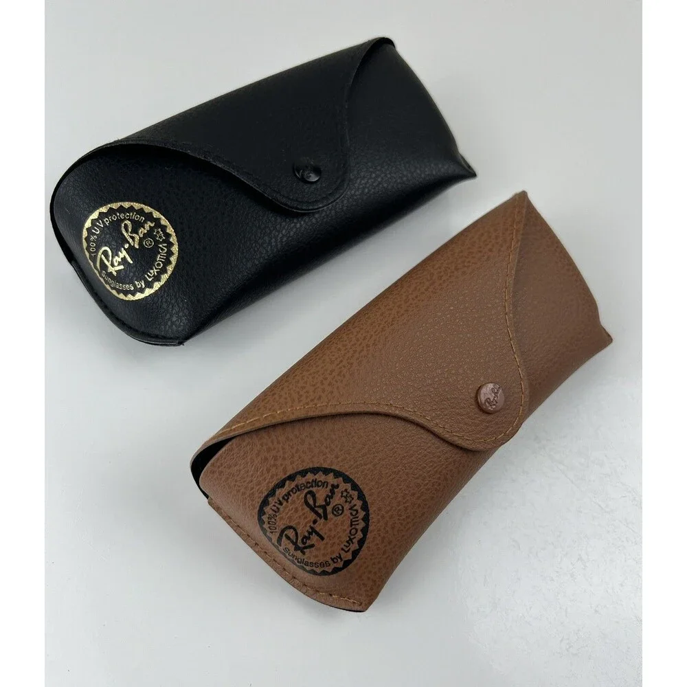 2 Authentic Luxottica Ray Ban Pebbled Eyeglass Sunglasses Glasses Snap Cases